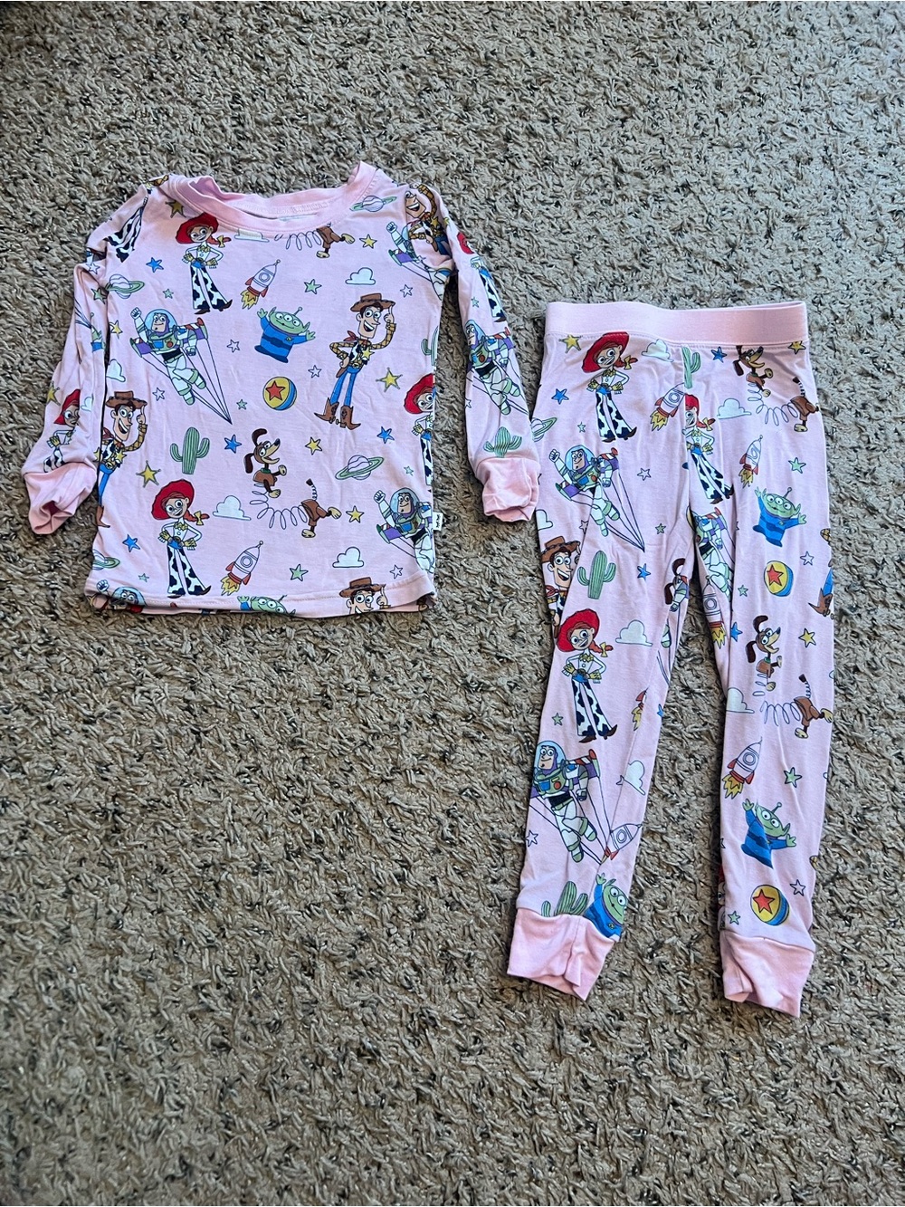 Little Sleepies Two Piece 12-18 Months Pink Toy Story Pajamas